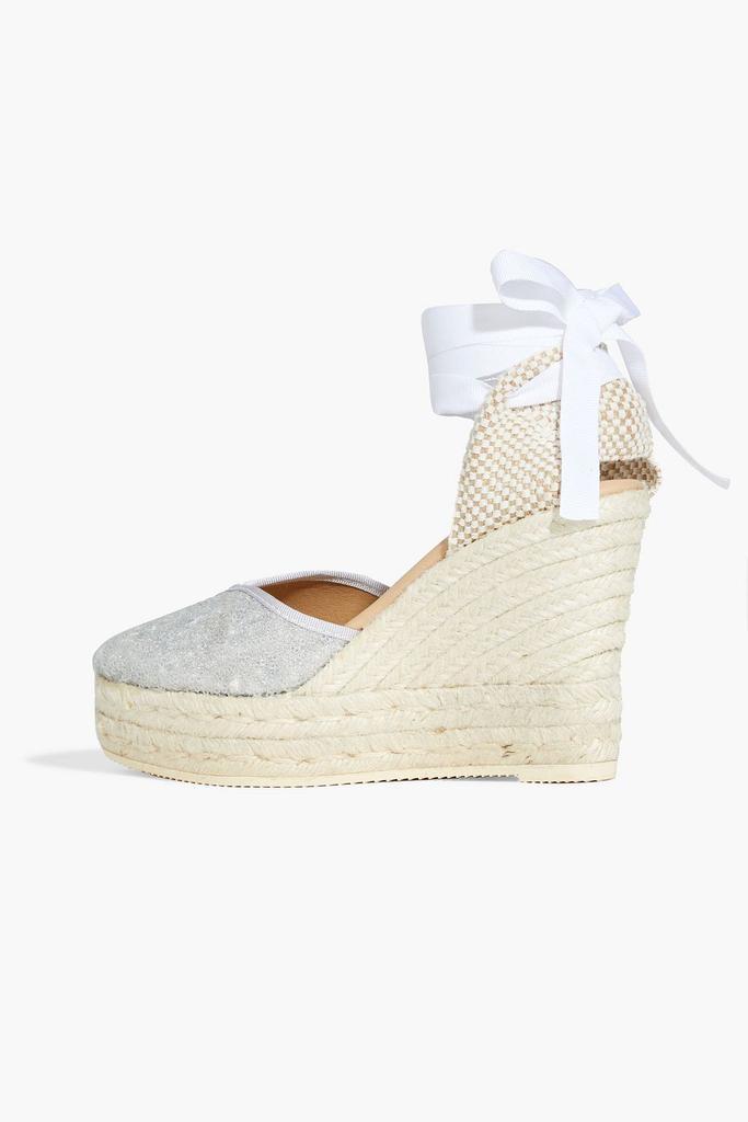 商品MANEBÍ|Sequin-embellished lace-up lamé wedge espadrilles,价格¥721,第5张图片详细描述