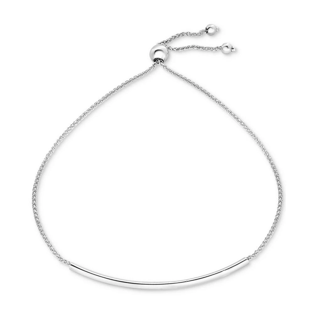 商品Macy's|Polished Bar Bolo Bracelet in 10k White Gold,价格¥1122,第1张图片