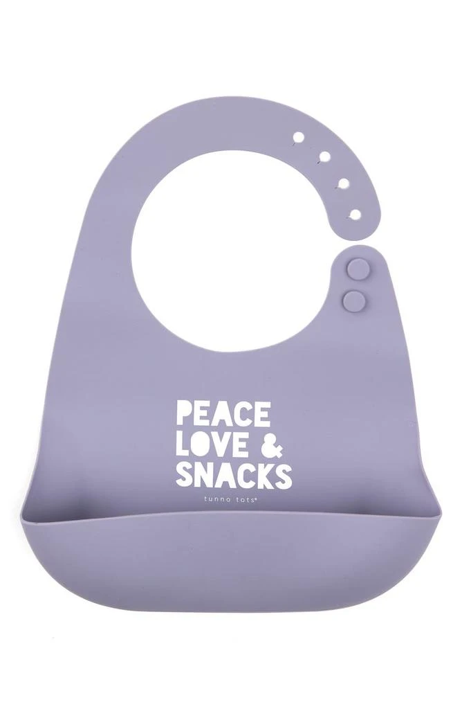 商品TUNNO TOTS|Peace Love Snacks Silicone Bib,价格¥37,第1张图片