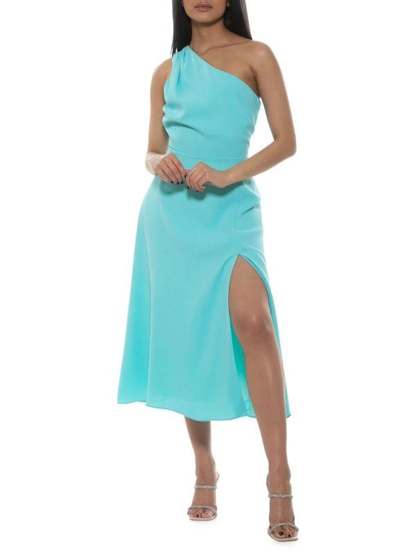 商品ALEXIA ADMOR|Fay One Shoulder Midi Fit and Flare Dress,价格¥318,第1张图片