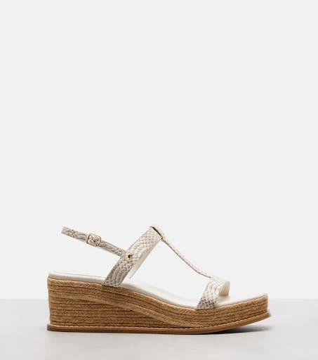商品Jimmy Choo|Theia 100皮革草编坡跟鞋,价格¥8346,第4张图片详细描述