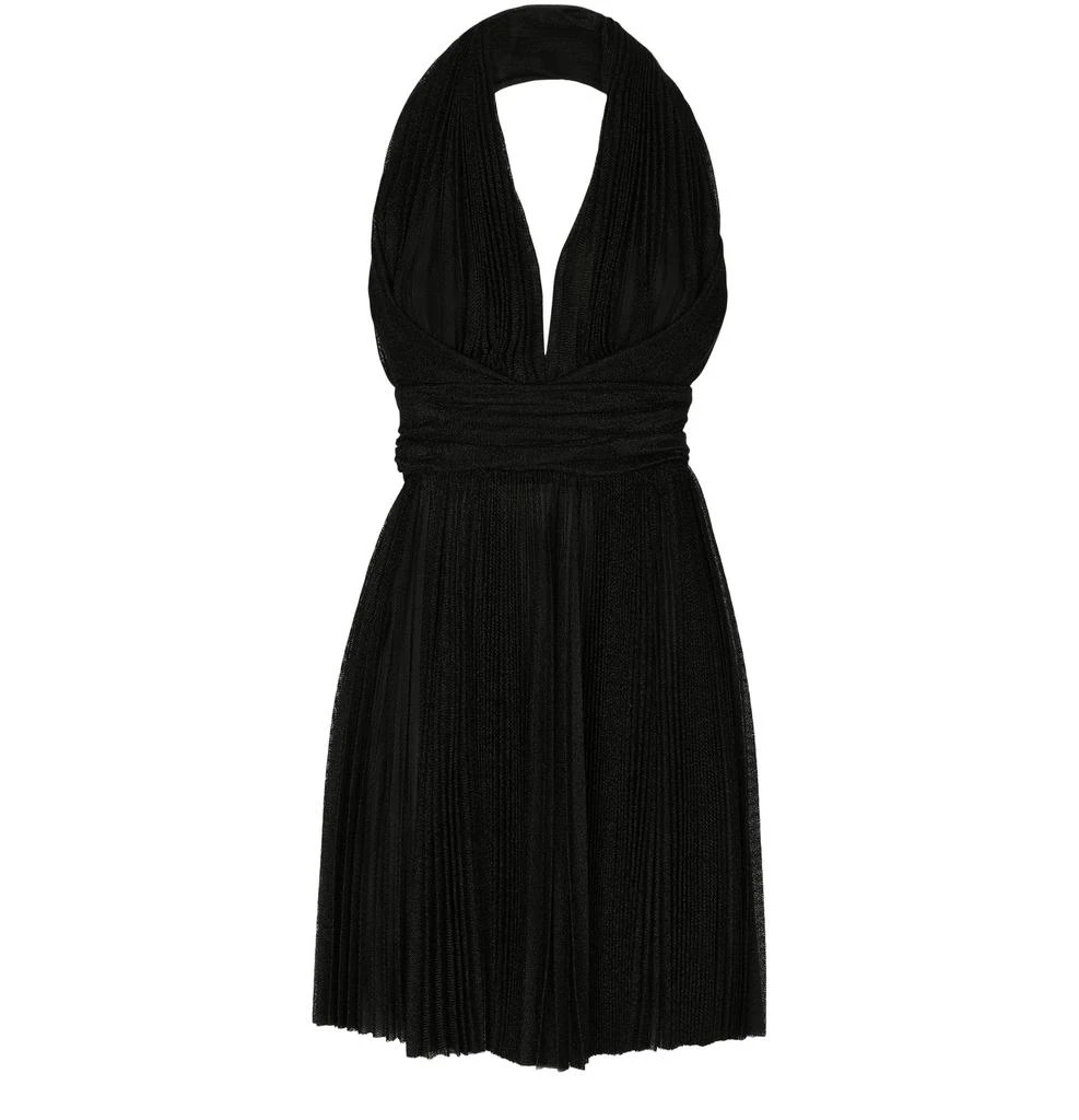 商品Dolce & Gabbana|短款褶裥金属丝网布连衣裙,价格¥33154,第1张图片