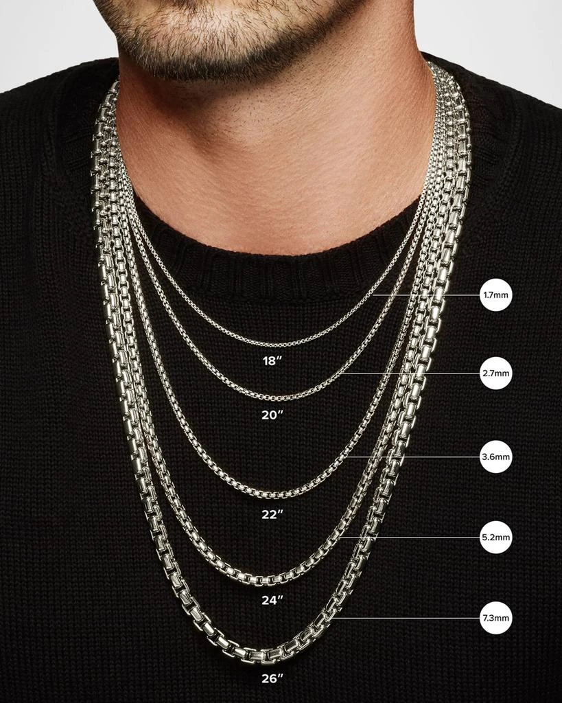 商品David Yurman|Men's Double Box Chain Necklace in Silver, 2.6mm, 22"L,价格¥2697,第4张图片详细描述
