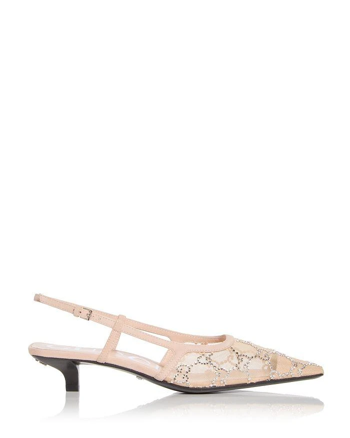 商品Gucci|Women's GG Pointed Toe Slingback Pumps,价格¥8909,第3张图片详细描述