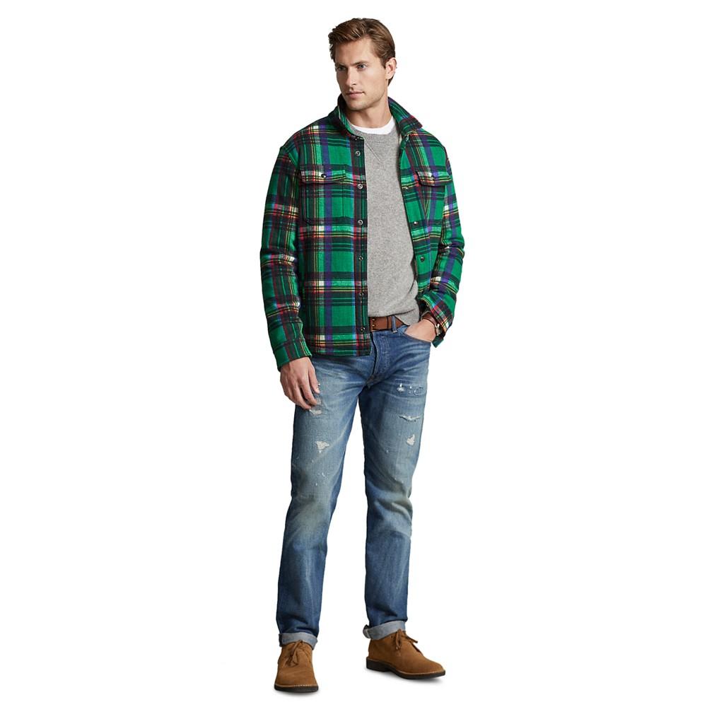 Men's Plaid Pile-Fleece Shirt Jacket商品第5张图片规格展示