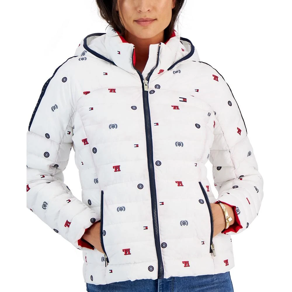 商品Tommy Hilfiger|Women's Packable Logo-Print Hooded Jacket,价格¥366,第3张图片详细描述