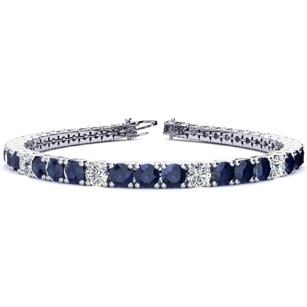 商品SSELECTS|11 1/4 Carat Sapphire And Diamond Alternating Tennis Bracelet In 14 Karat White Gold, 6 1/2 Inches,价格¥35485,第1张图片