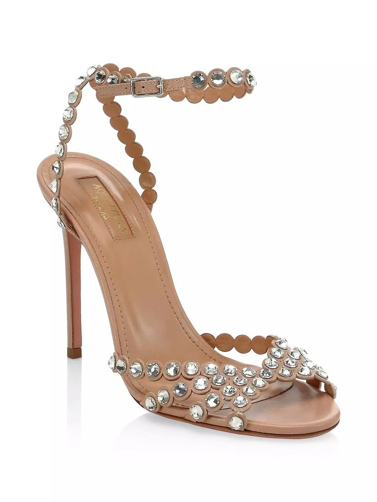 商品Aquazzura|Tequila Crystal-Embellished Leather Sandals,价格¥10861,第2张图片详细描述