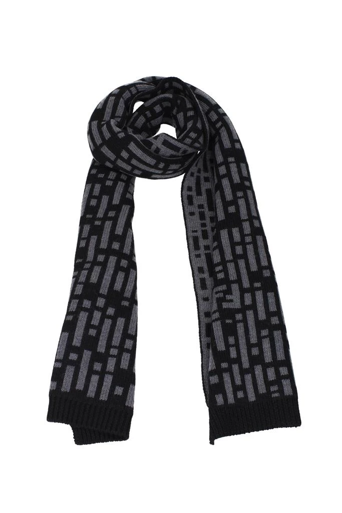 商品Fendi|Scarves Wool Black Grey,价格¥2426,第1张图片