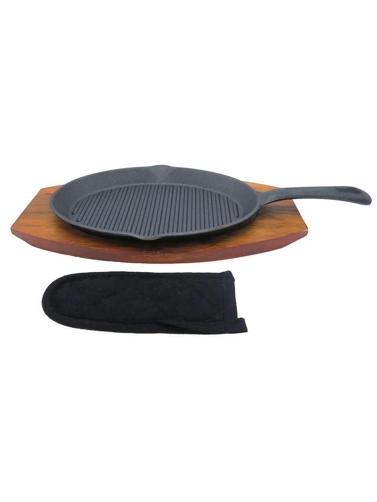 商品Mr. Bar-B-Q|Cast Iron Fajita Platter Set,价格¥265,第2张图片详细描述