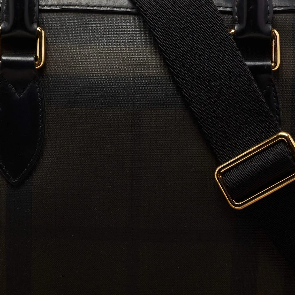 商品[二手商品] Burberry|Burberry Brown/Black London Check Coated Canvas And Leather The Barrow Briefcase,价格¥4456,第5张图片详细描述