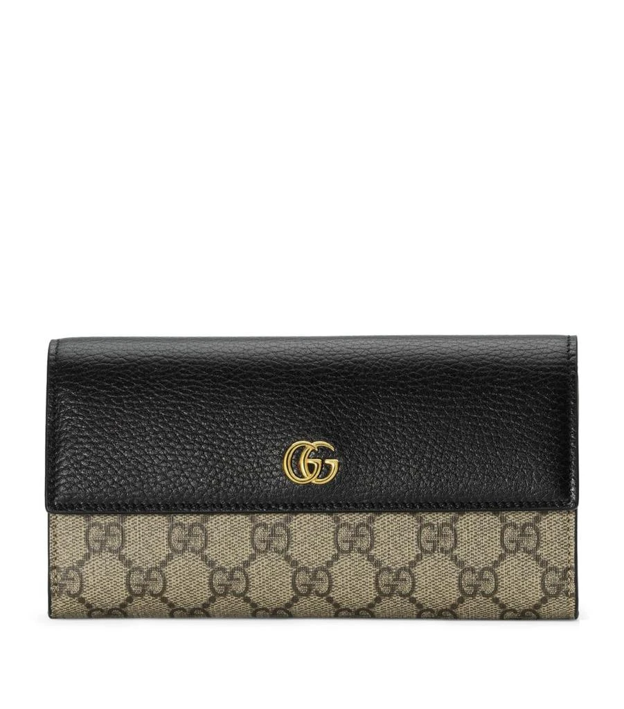 商品Gucci|Leather-Canvas GG Marmont Continental Wallet,价格¥5176,第1张图片