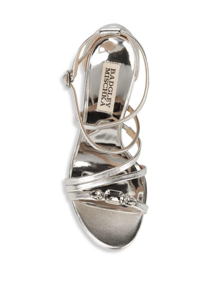 商品Badgley Mischka|Sheri Metallic Crystal Heels,价格¥789,第4张图片详细描述