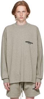 商品Essentials|灰色纯棉长袖T恤,价格¥337-¥373,第1张图片