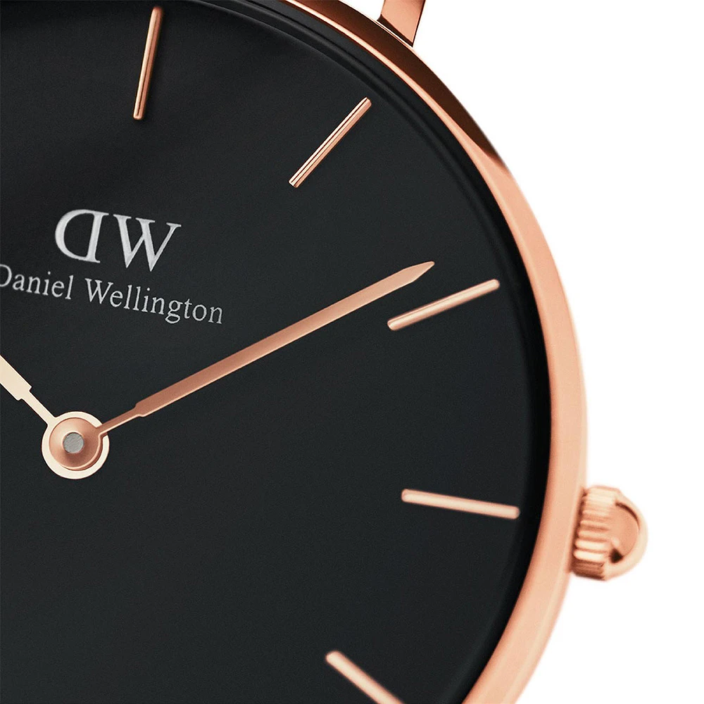 商品Daniel Wellington|包邮 | 32mm白色表盘玫瑰金表壳深棕色皮质表带石英表 DW00100171（预计 1 周发货）【Z洛杉矶直发】,价格¥834,第3张图片详细描述