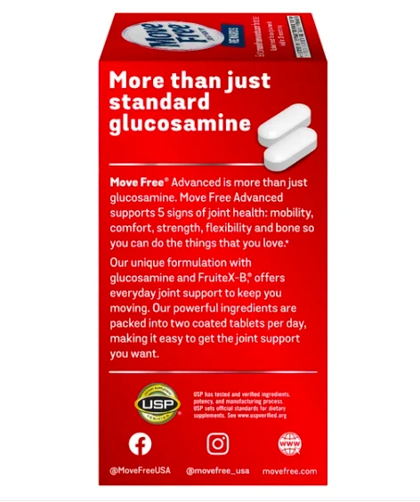 商品Move Free|美国直邮Schiff Move Free氨基葡萄糖维骨力软骨素红瓶200粒特惠,价格¥209,第2张图片详细描述