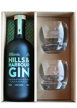 商品Crafty Distillery|Hills & Harbour Gin & Rocks Glasses Gift Set,价格¥605,第1张图片