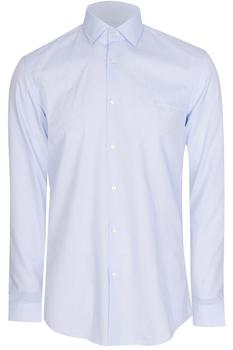 Hugo Ismo Slim-Fit Cotton Shirt Blue 商品第4张图片规格展示