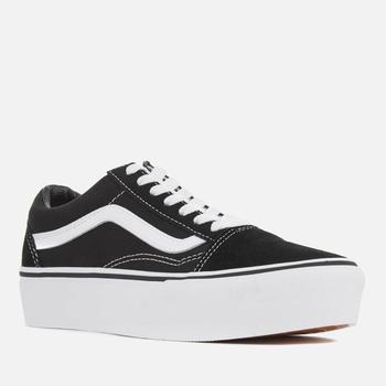 Vans Women's Old Skool Platform Trainers - Black/White商品第2张图片规格展示