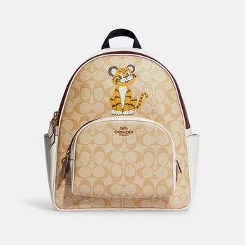 商品Coach|COACH Court 老虎标志帆布背包｜包邮【S北美特拉华直发】,价格¥1559,第1张图片