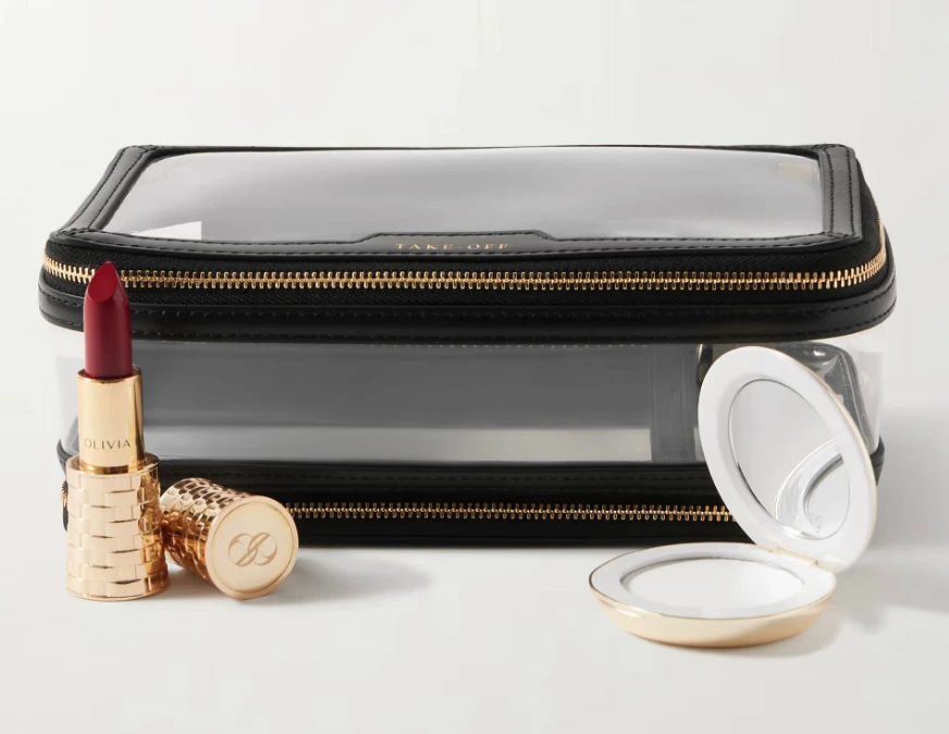 商品Anya Hindmarch|Anya Hindmarch In-Flight 皮革边饰 PVC 化妆包(轻微瑕疵如图),价格¥2494,第2张图片详细描述