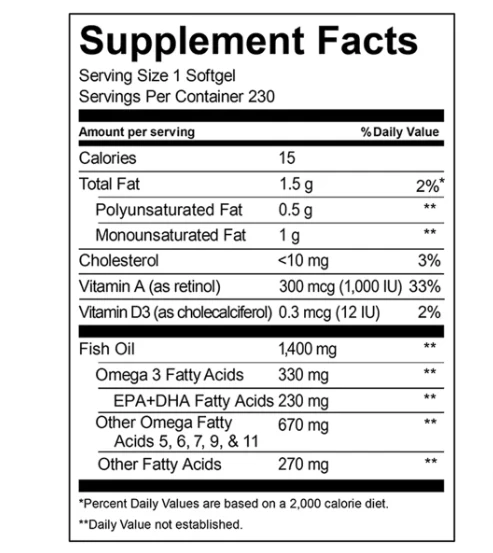 商品Kirkland|美国直邮Kirkland 柯克兰阿拉斯加深海野生鱼油软胶囊1400mg230粒,价格¥223,第5张图片详细描述