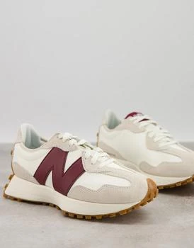 商品New Balance|New Balance 327 trainers in off white and burgundy,价格¥818,第1张图片