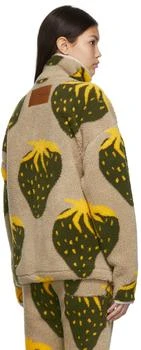 商品JW Anderson|Beige Fleece Strawberry Zip-Up Sweater ,价格¥4128,第3张图片详细描述