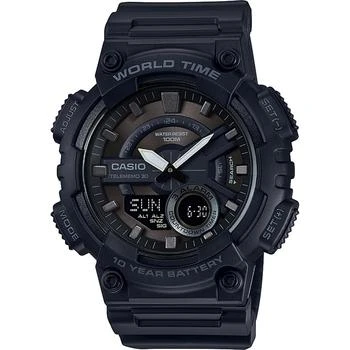 商品Casio|Men's Analog-Digital Black Resin Strap Watch 50mm ｜包邮【S北美特拉华直发】,价格¥255,第1张图片