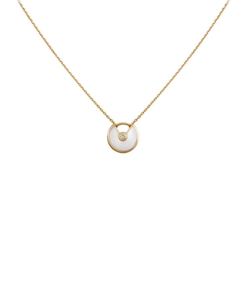 商品Cartier|Extra Small Yellow Gold and Mother-of-Pearl Amulette de Cartier Necklace(B3047100),价格¥14678,第1张图片