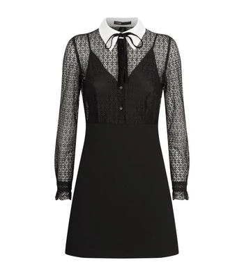 商品Maje|Contrast Collar Lace Dress ,价格¥1530,第1张图片