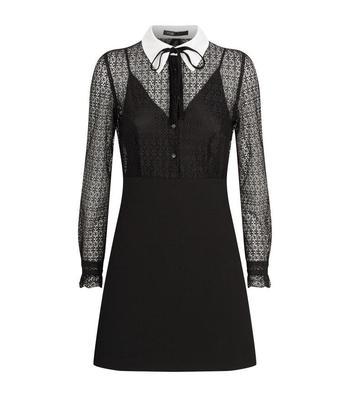 商品Maje|Contrast Collar Lace Dress ,价格¥1493,第1张图片