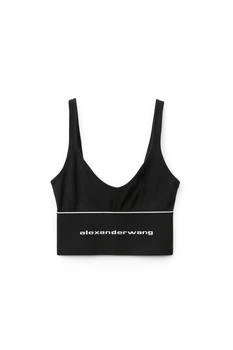 商品alexanderwang|亚历山大·王 罗纹平纹针织徽标弹性文胸,价格¥1161,第1张图片