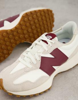 New Balance 327 trainers in off white and burgundy商品第3张图片规格展示