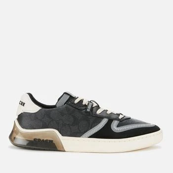 商品Coach|Coach Men's Signature Tech Court Trainers - Charcoal/Black,价格¥1177,第1张图片