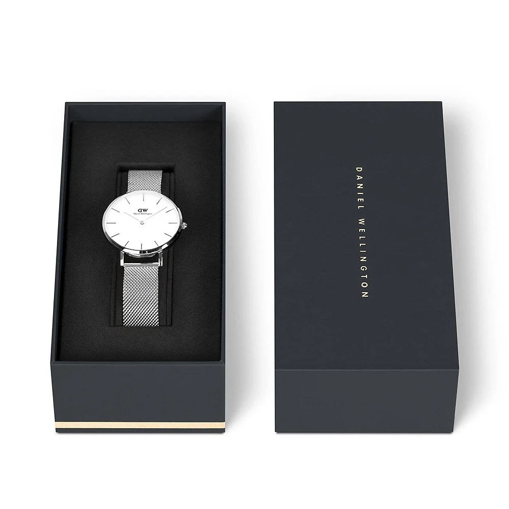 商品Daniel Wellington|包邮 |  32mm白色表盘银色表壳银色链条表带石英表 DW00100164（预计 1 周发货）【Z洛杉矶直发】,价格¥892,第2张图片详细描述