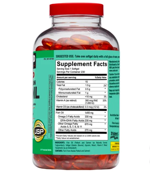 商品Kirkland|美国直邮Kirkland 柯克兰阿拉斯加深海野生鱼油软胶囊1400mg230粒,价格¥223,第4张图片详细描述