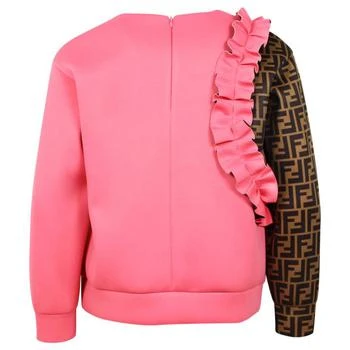 商品Fendi|Contrasting FF Side Ruffle Sweatshirt Pink,价格¥1713,第2张图片详细描述