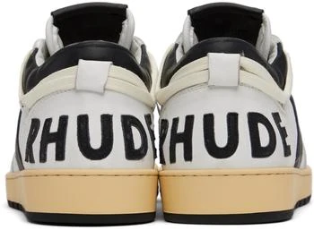 商品Rhude|SSENSE Exclusive White & Black Rhecess Low Sneakers 大小码（左US13碼，右US12碼）,价格¥1483,第2张图片详细描述