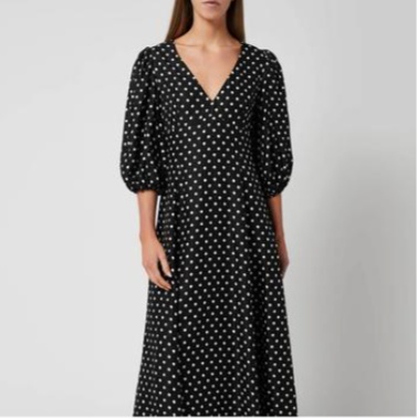 商品Kate Spade New York|Kate Spade New York Women's Harmony Dot Cloque Dress - Black,价格¥1232,第1张图片