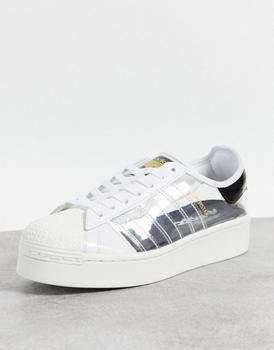 adidas Originals Superstar bold trainers with transparent panels in white商品第3张图片规格展示