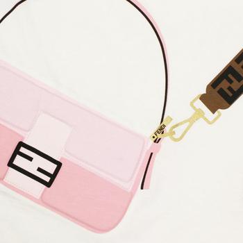 商品Fendi|Bag Print T Shirt White & Pink,价格¥1785,第2张图片详细描述