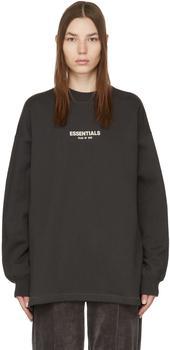 商品Essentials|Black Relaxed Crewneck Sweatshirt,价格¥538-¥602,第1张图片