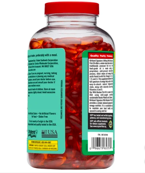 商品Kirkland|美国直邮Kirkland 柯克兰阿拉斯加深海野生鱼油软胶囊1400mg230粒,价格¥223,第3张图片详细描述