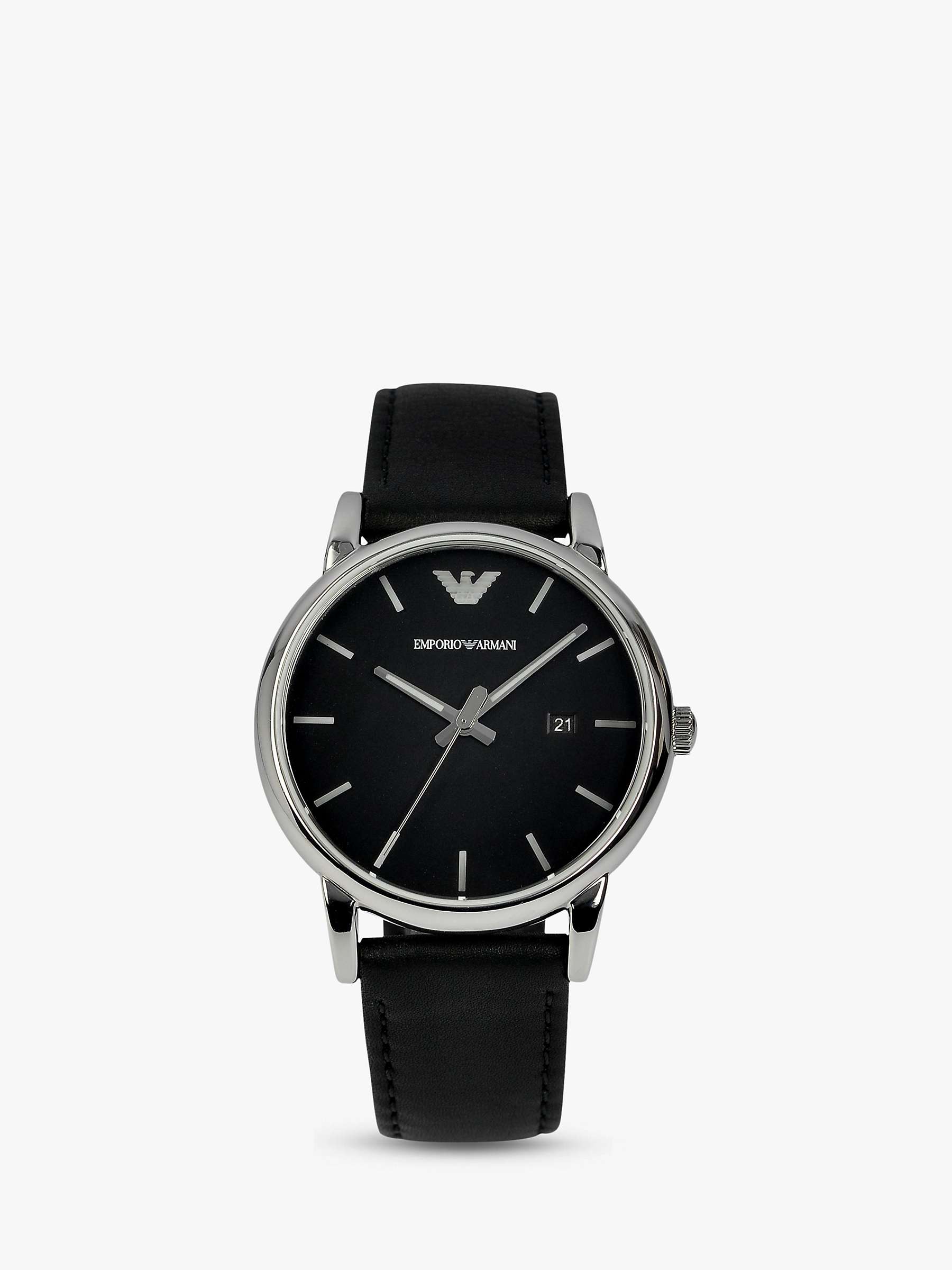 商品 Emporio Armani Classic Black Dial Black Leather Strap Watch 41mm AR1692｜包邮【G纽约直发】 图