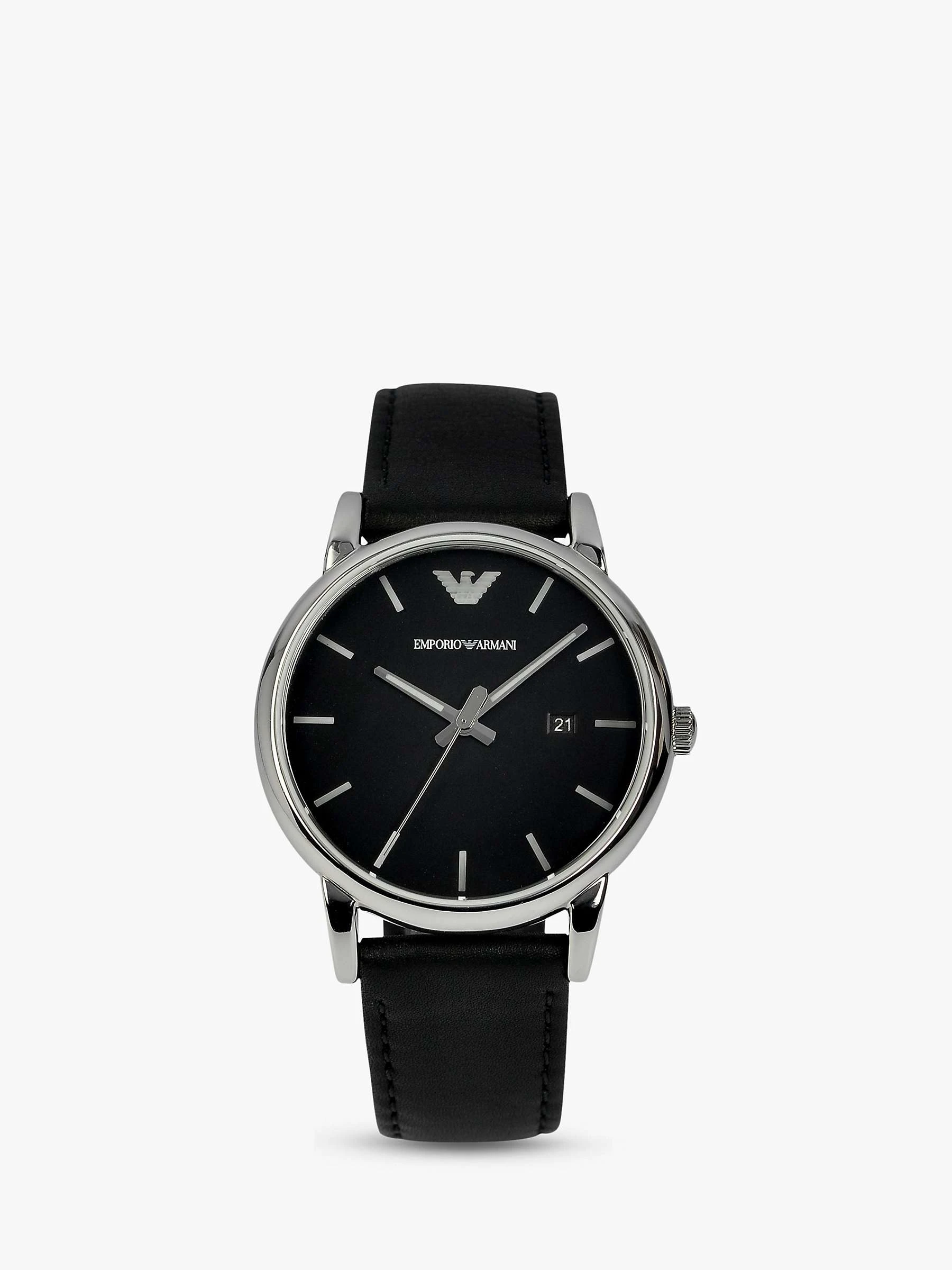商品Emporio Armani|Emporio Armani Classic Black Dial Black Leather Strap Watch 41mm AR1692｜包邮【G纽约直发】,价格¥854,第1张图片