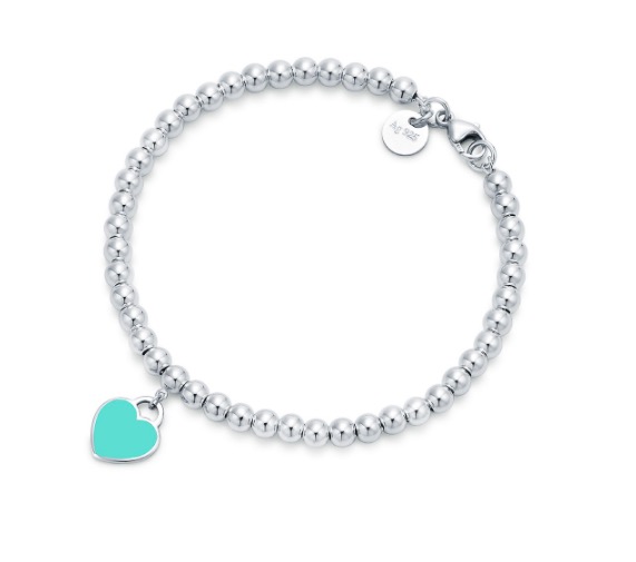 （轻微瑕疵氧化）Tiffany & Co. 蓝色心形吊坠手链商品第1张图片规格展示
