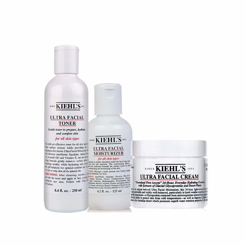 商品Kiehl's|KIEHL'S/科颜氏 高保湿面霜 50ML + 高保湿精华爽肤水 250ML + 高保湿乳液 125ML 组合装 KLS2274｜包邮【香港直发】,价格¥705,第1张图片