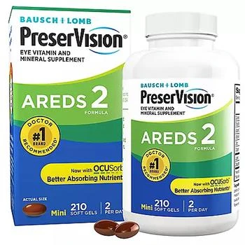 商品Bausch + Lomb|Bausch + Lomb PreserVision AREDS 2 Formula Supplement (210 ct.),价格¥218,第1张图片