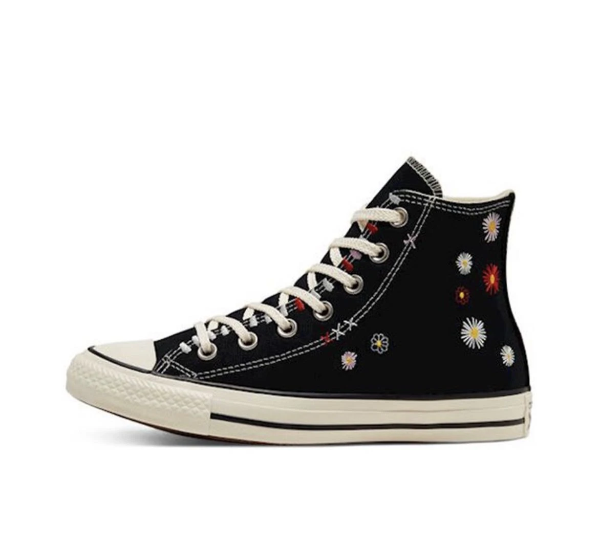 商品Converse|Converse 刺绣小雏菊高帮帆布鞋 女款 黑色,价格¥579,第2张图片详细描述